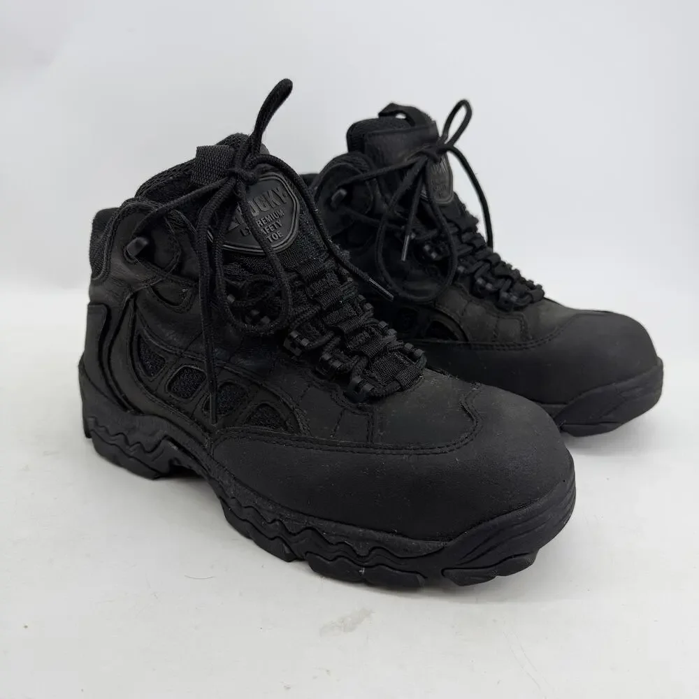Rocky Extremium Safety Toe Boots Mens Size 8.5 Black Work Slip Resistant Combat